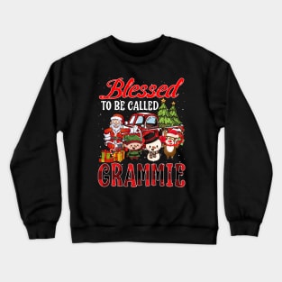 Blessed To Be Called Grammie Christmas Buffalo Plaid Truck Crewneck Sweatshirt